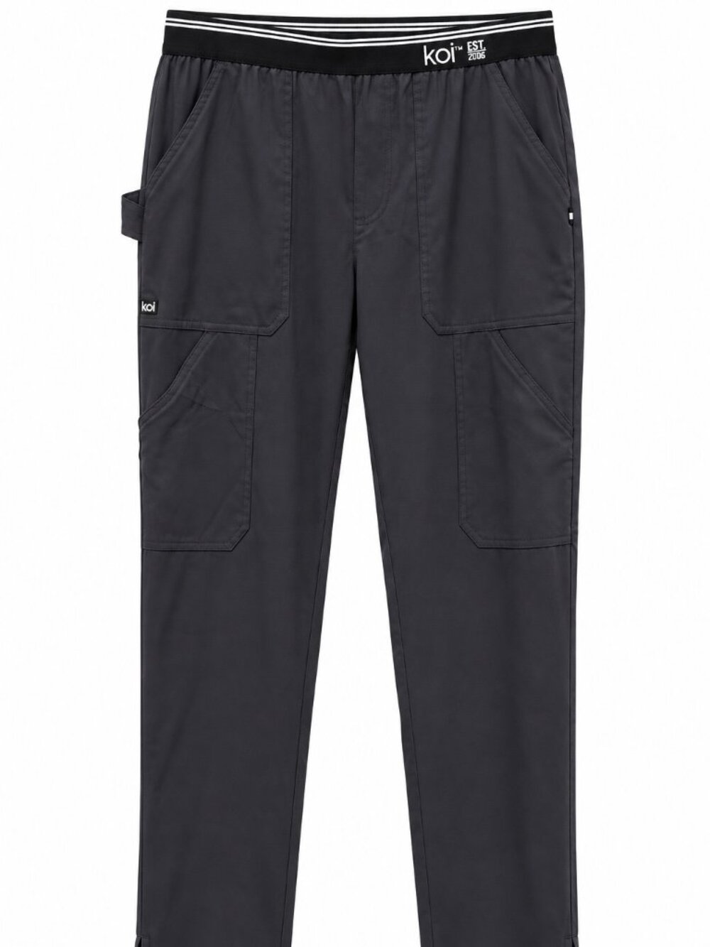 KOI Womens S Black Cargo Scrub Pants Stretch Utility Workwear Medical Nurse